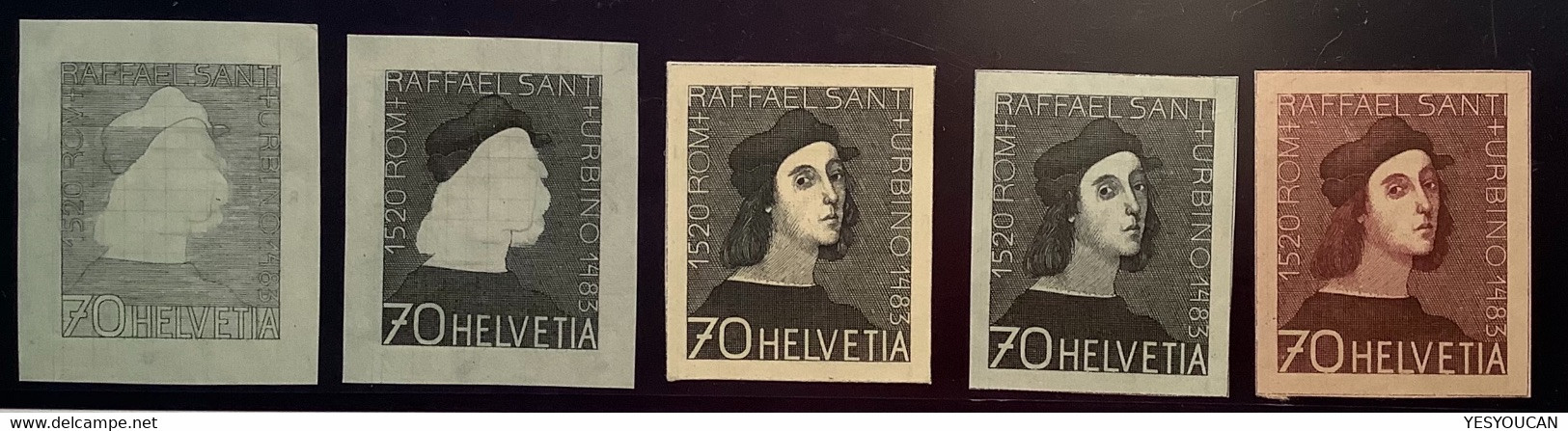 Schweiz1946 BICKEL ESSAY "RAFFAEL SANTI"1483-1520 Raphael Italian Renaissance Painter&architect(Art Vatican Architecture - Unused Stamps