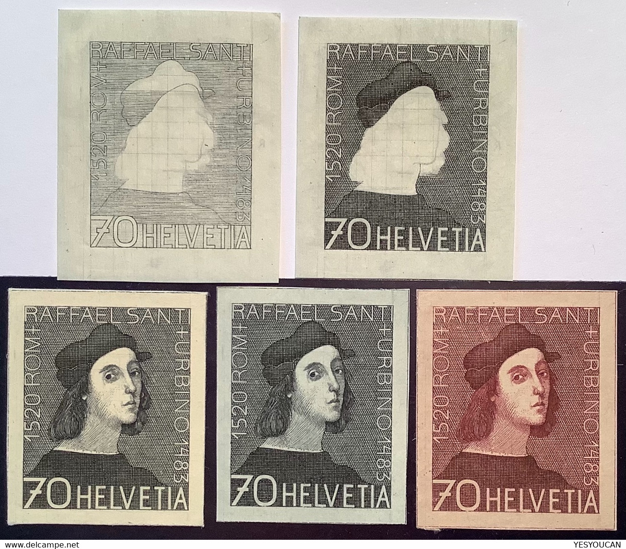 Schweiz1946 BICKEL ESSAY "RAFFAEL SANTI"1483-1520 Raphael Italian Renaissance Painter&architect(Art Vatican Architecture - Unused Stamps