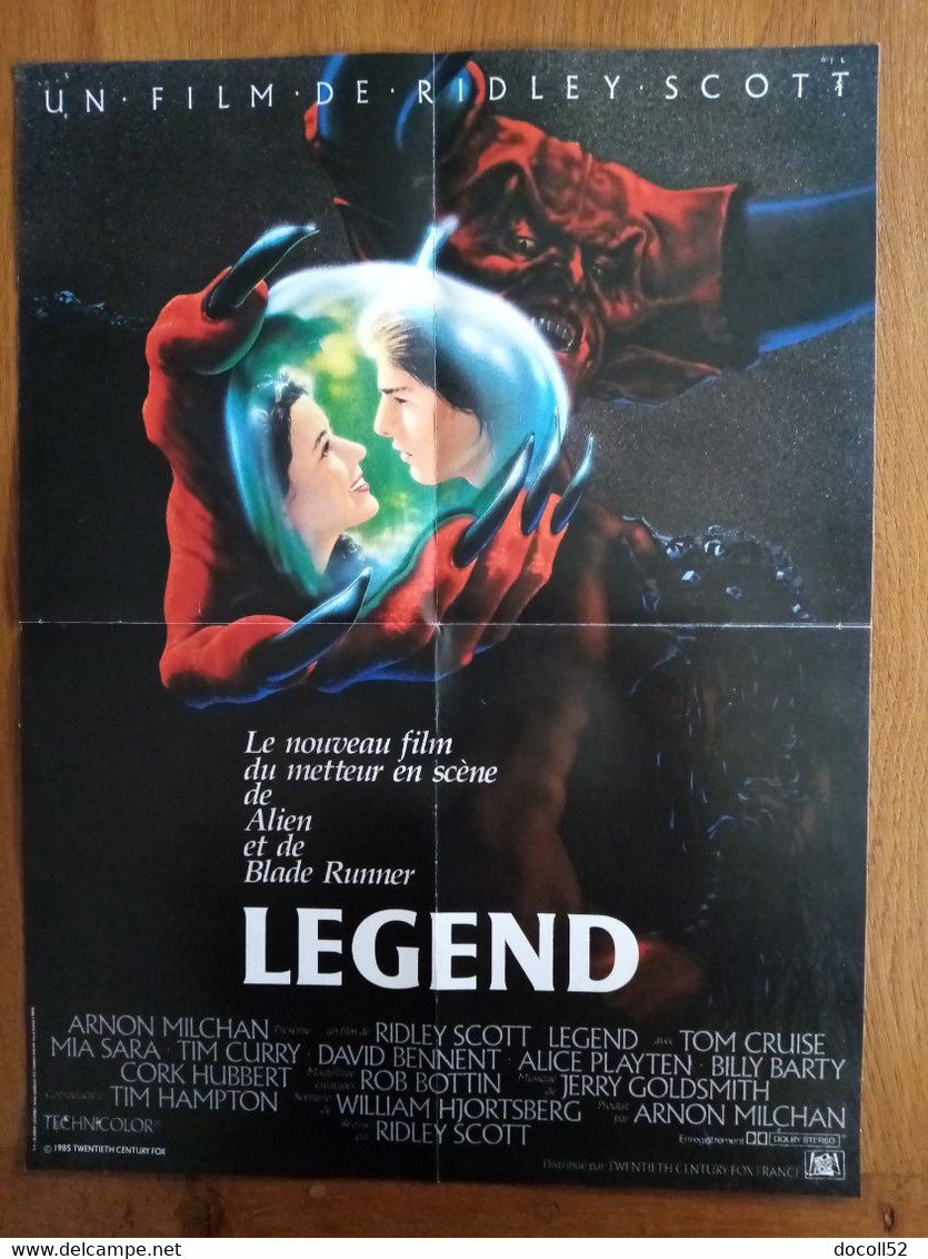 AFFICHE CINEMA ORIGINALE FILM LEGEND 1985 TOM CRUISE MIA SARA TIM CURRY 51.7CMX39.0CM DE RIDLEY SCOTT - Affiches & Posters