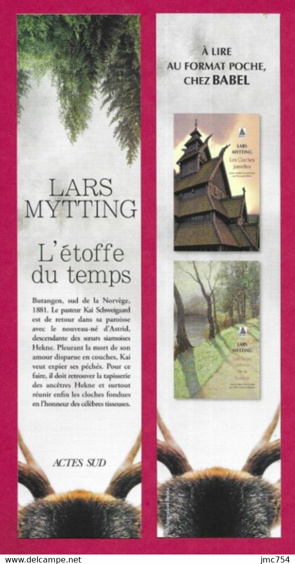 Marque Page.  Actes Sud.   Lars Mytting.   Bookmark. - Marque-Pages