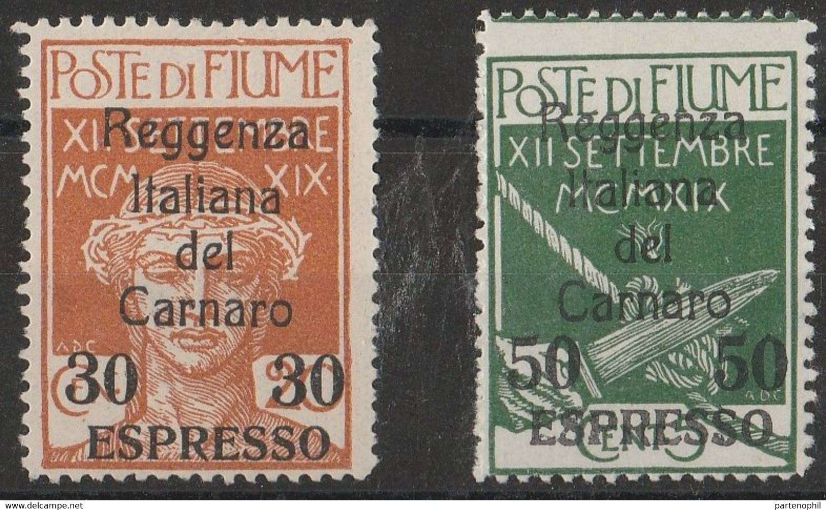 241 Fiume 1920 - Reggenza Italiana Del Carnaro Con Nuova Soprastampa N. Ex. 3/4. Cat. € 900,00. SPL MH - Arbe & Veglia