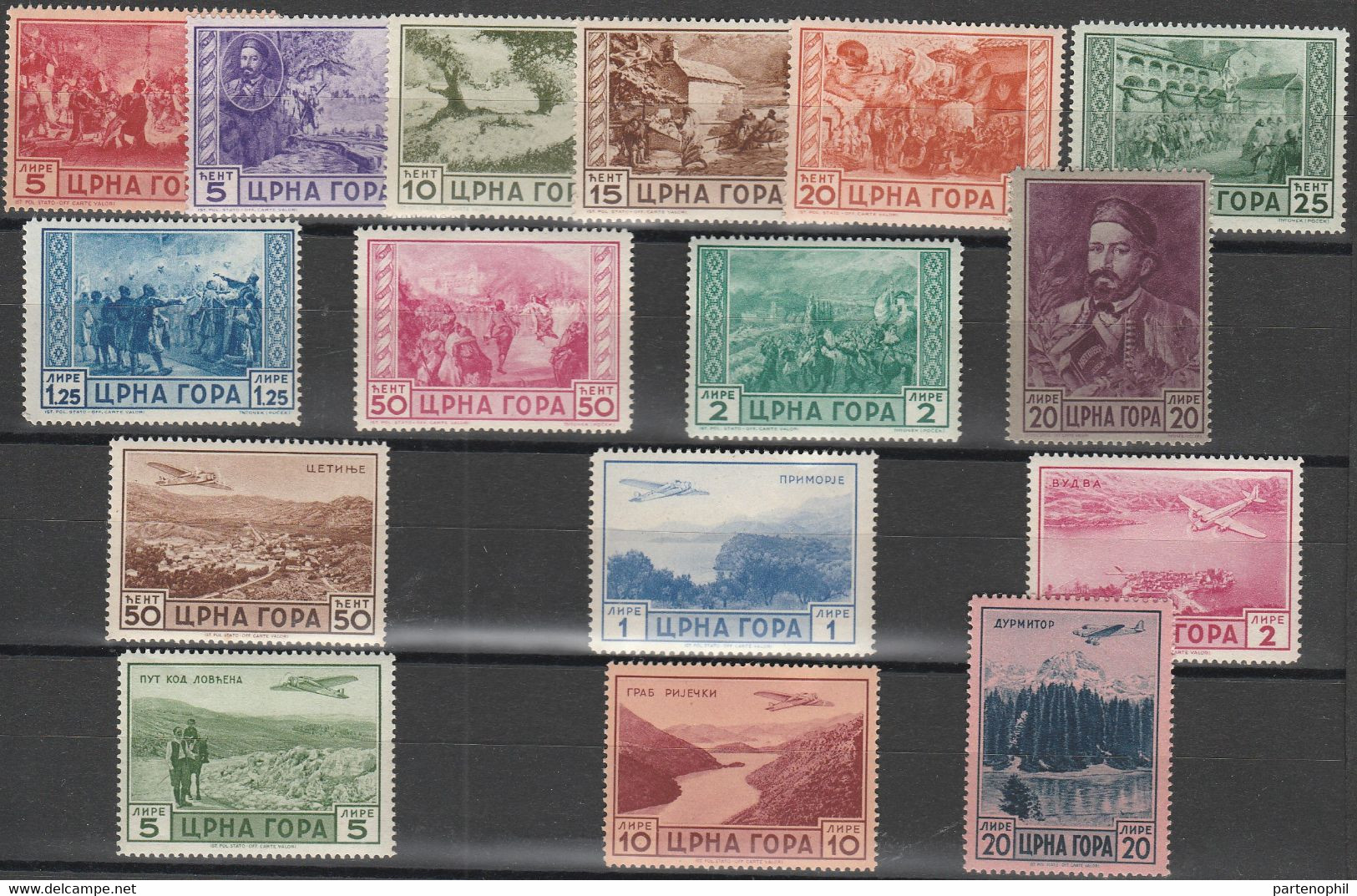 254 Montenegro  1943 - Sarto Della Montagna N. 60/69+A26/31. Cat. € 500,00.  MNH - Montenegro