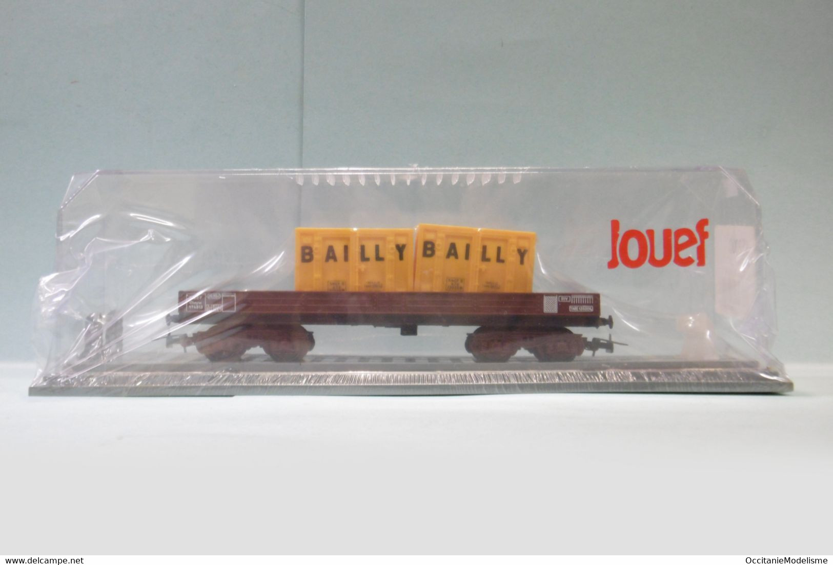 Jouef - WAGON PLAT à Bogies + 2 Conteneurs Bailly Réf. 652000 BO Neuf HO 1/87 - Wagons Marchandises