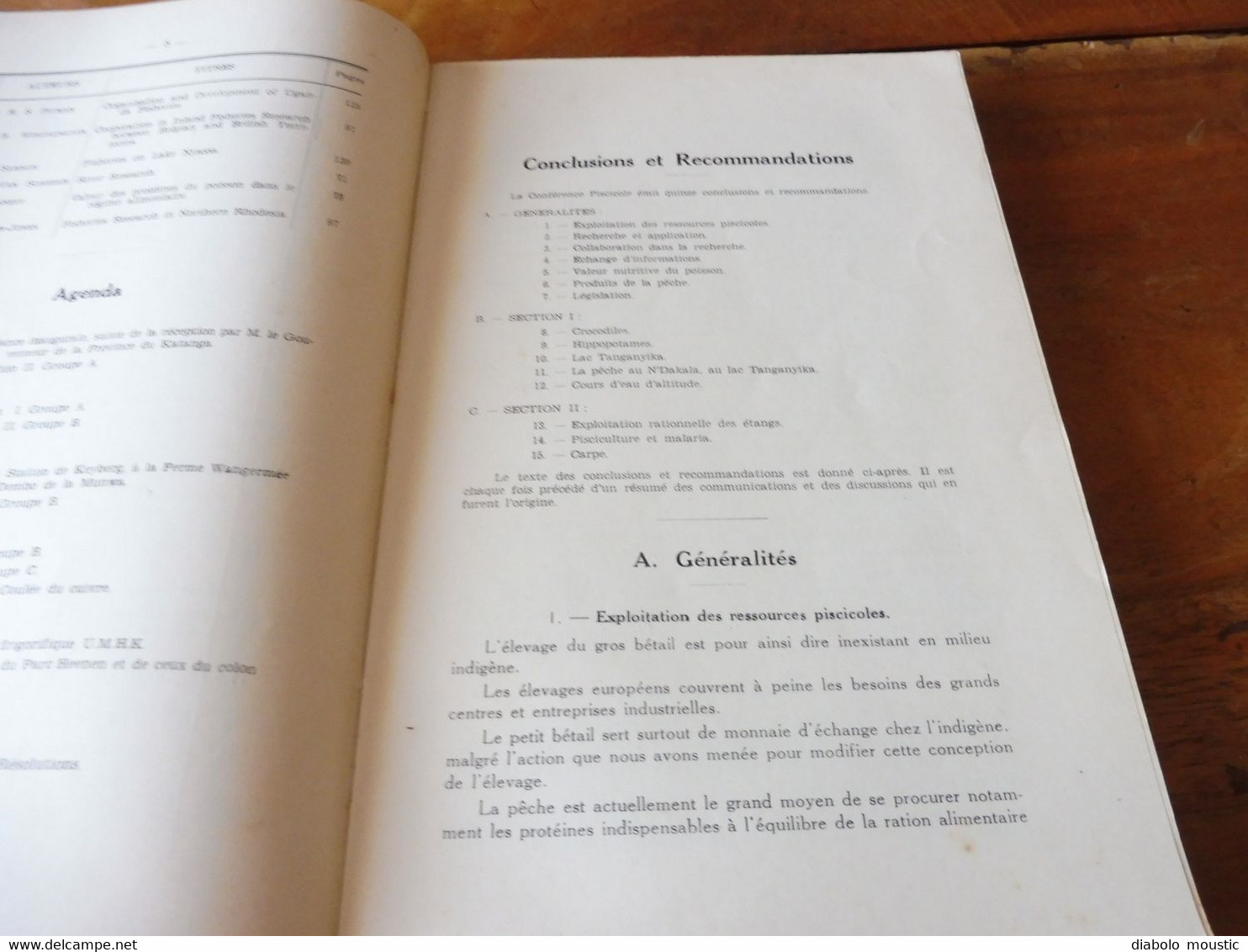1950  Conférence Piscicole Anglo-Belge (pour une bonne production de poissons)- Elisabethville (Congo Belge)   bilingue
