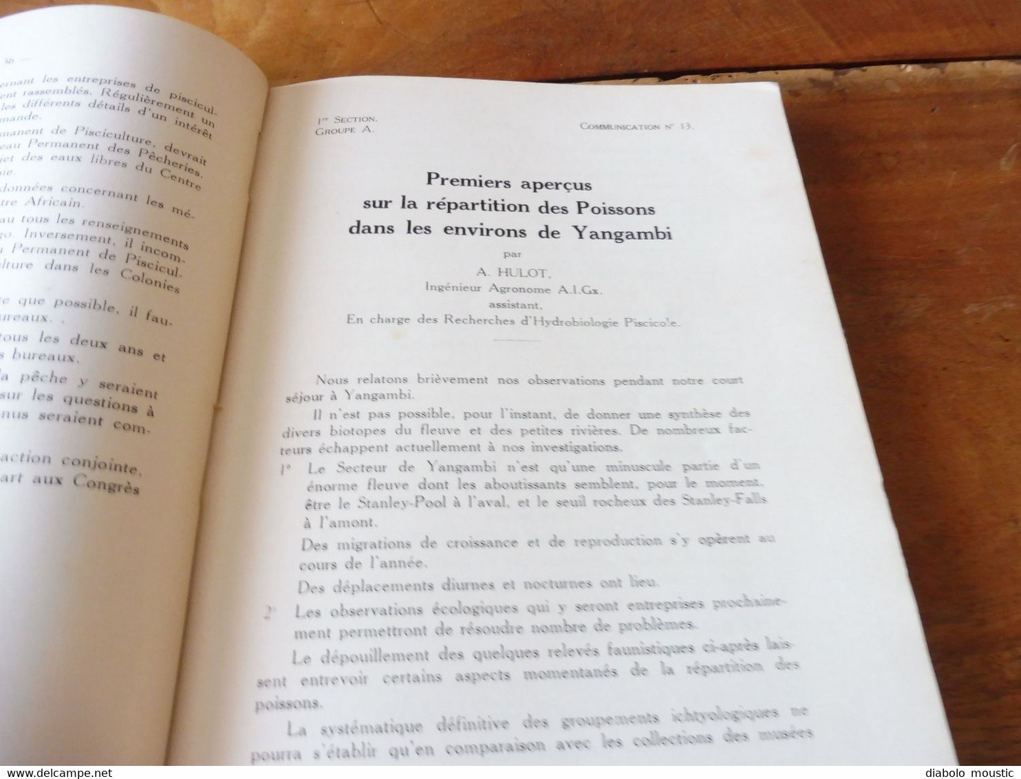 1950  Conférence Piscicole Anglo-Belge (pour une bonne production de poissons)- Elisabethville (Congo Belge)   bilingue