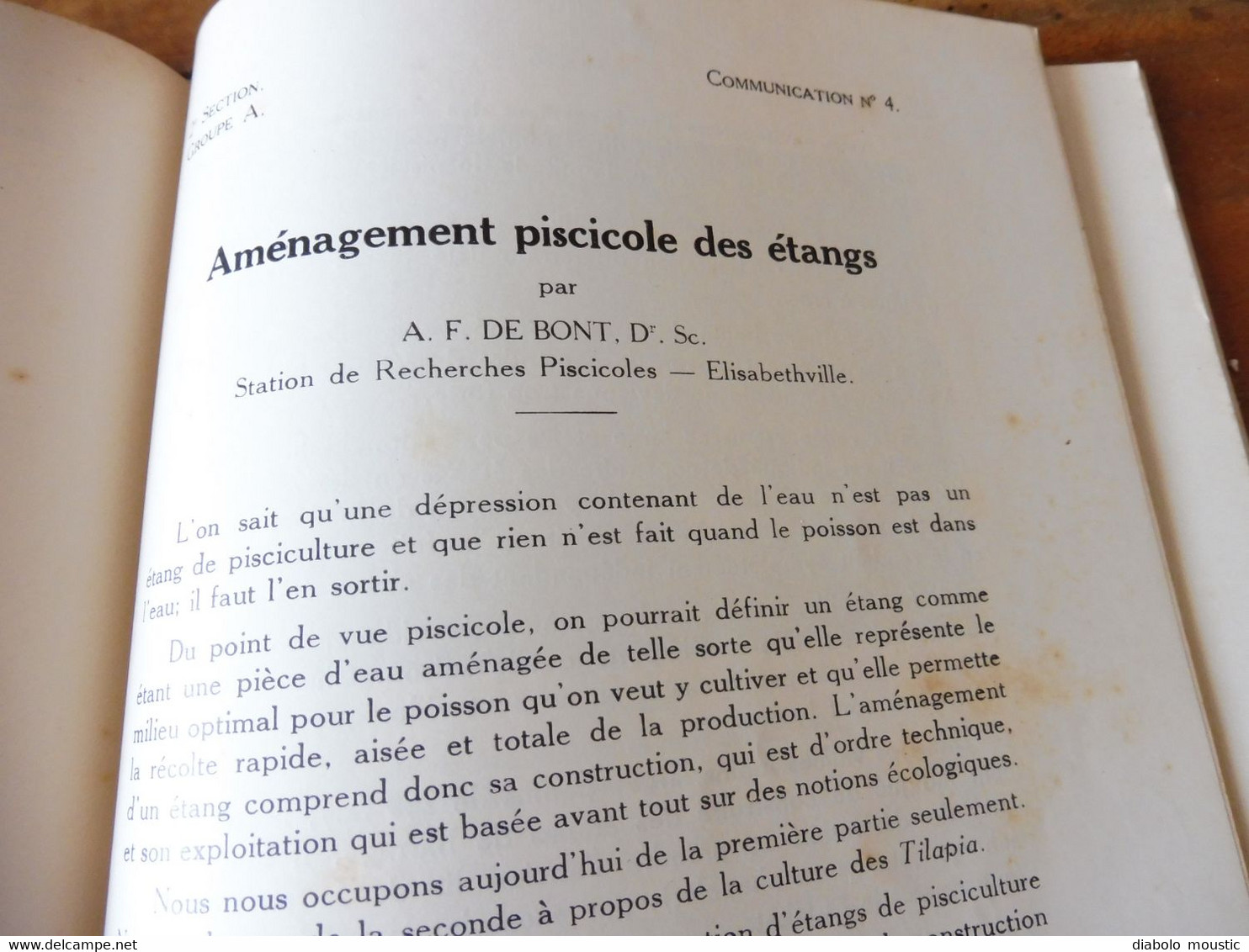 1950  Conférence Piscicole Anglo-Belge (pour une bonne production de poissons)- Elisabethville (Congo Belge)   bilingue