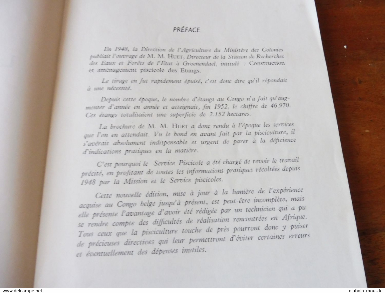 1950  La Construction d'Etangs de Pisciculture au Congo Belge  par A. F. de Bont ,  (Recherches piscicoles)