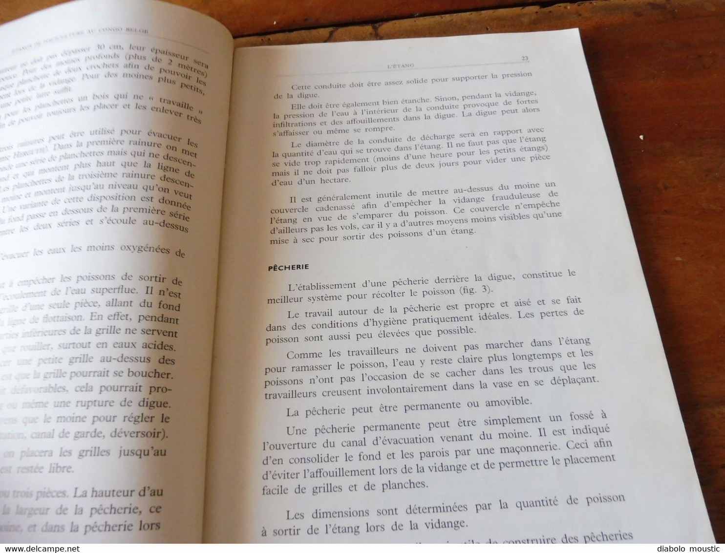 1950  La Construction d'Etangs de Pisciculture au Congo Belge  par A. F. de Bont ,  (Recherches piscicoles)