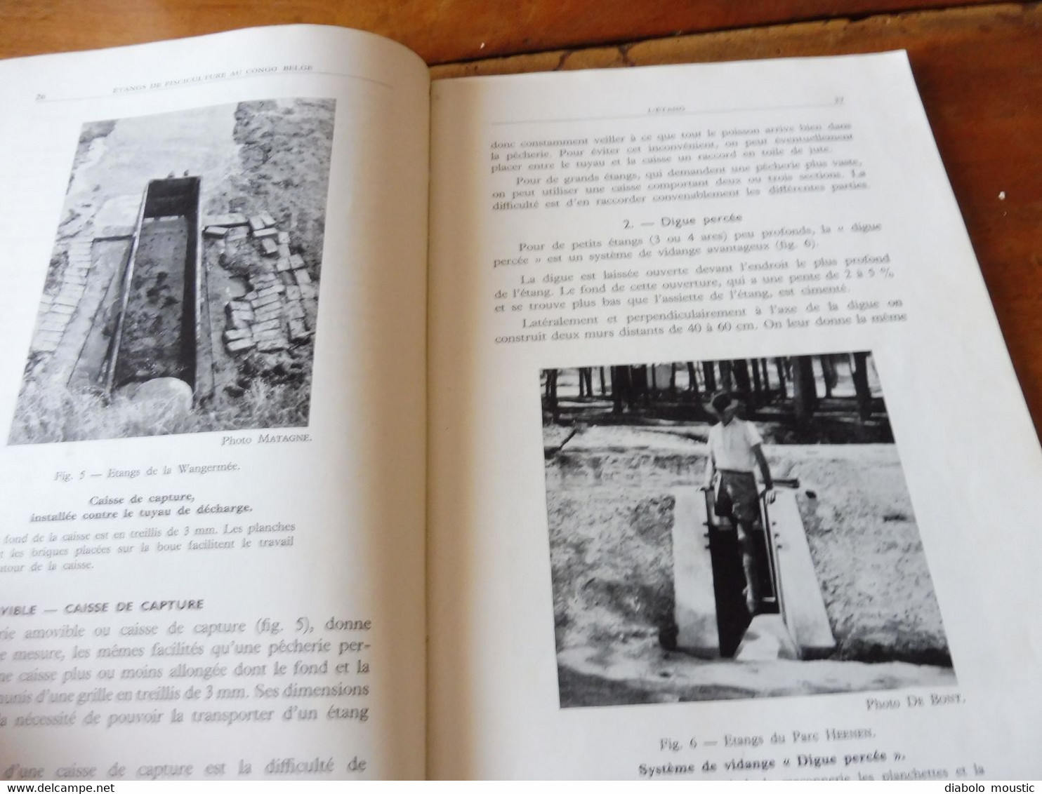 1950  La Construction d'Etangs de Pisciculture au Congo Belge  par A. F. de Bont ,  (Recherches piscicoles)