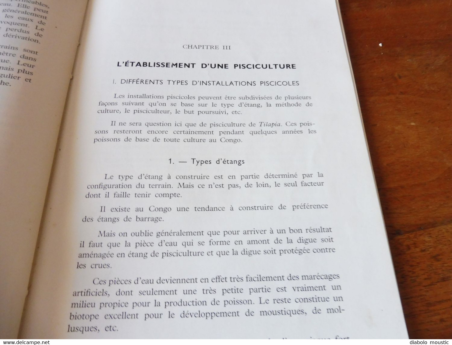 1950  La Construction d'Etangs de Pisciculture au Congo Belge  par A. F. de Bont ,  (Recherches piscicoles)