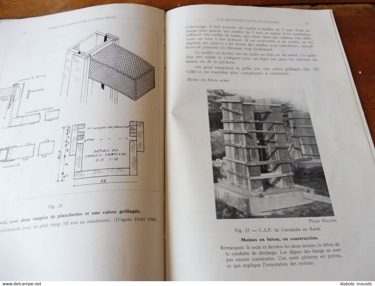 1950  La Construction d'Etangs de Pisciculture au Congo Belge  par A. F. de Bont ,  (Recherches piscicoles)