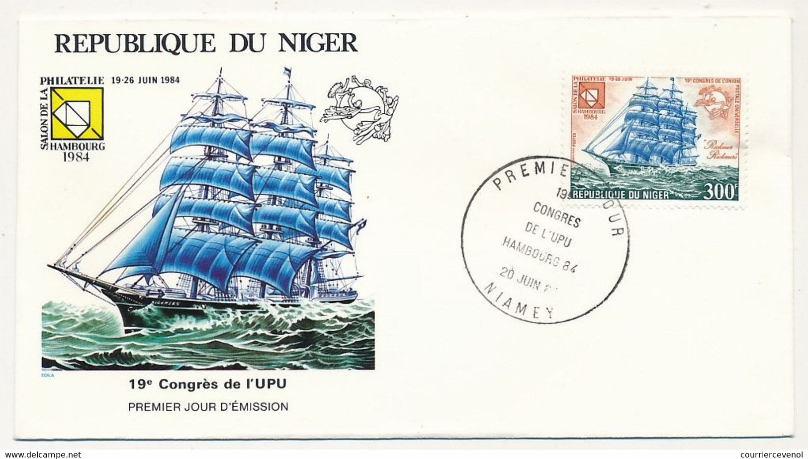 NIGER - Enveloppe FDC - 300F 19eme Congrès De L'U.P.U. - NIAMEY - 20 Juin 1984 - Níger (1960-...)