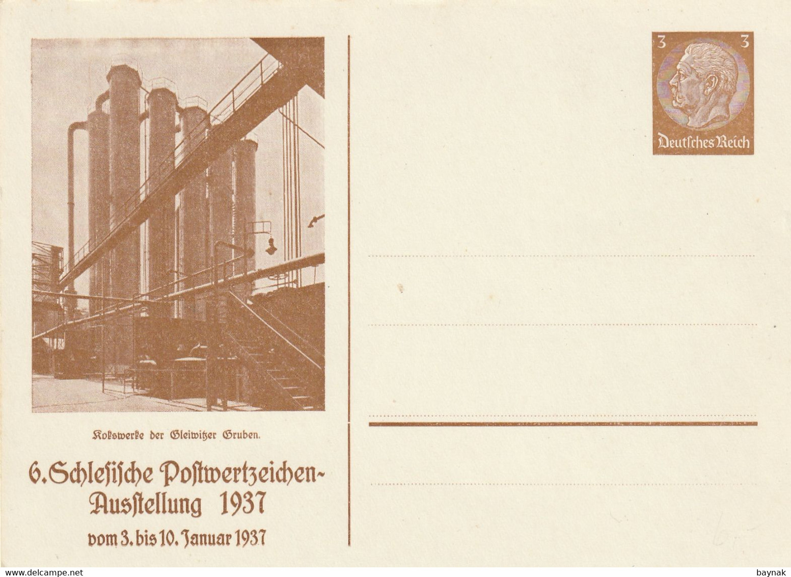 G15   --  6. SCHLESISISCHE POSTWERTZEICHEN  - AUSSTELLUNG 1937  --  GLEIWITZER GRUBEN    --  SCHLESIEN - Other & Unclassified