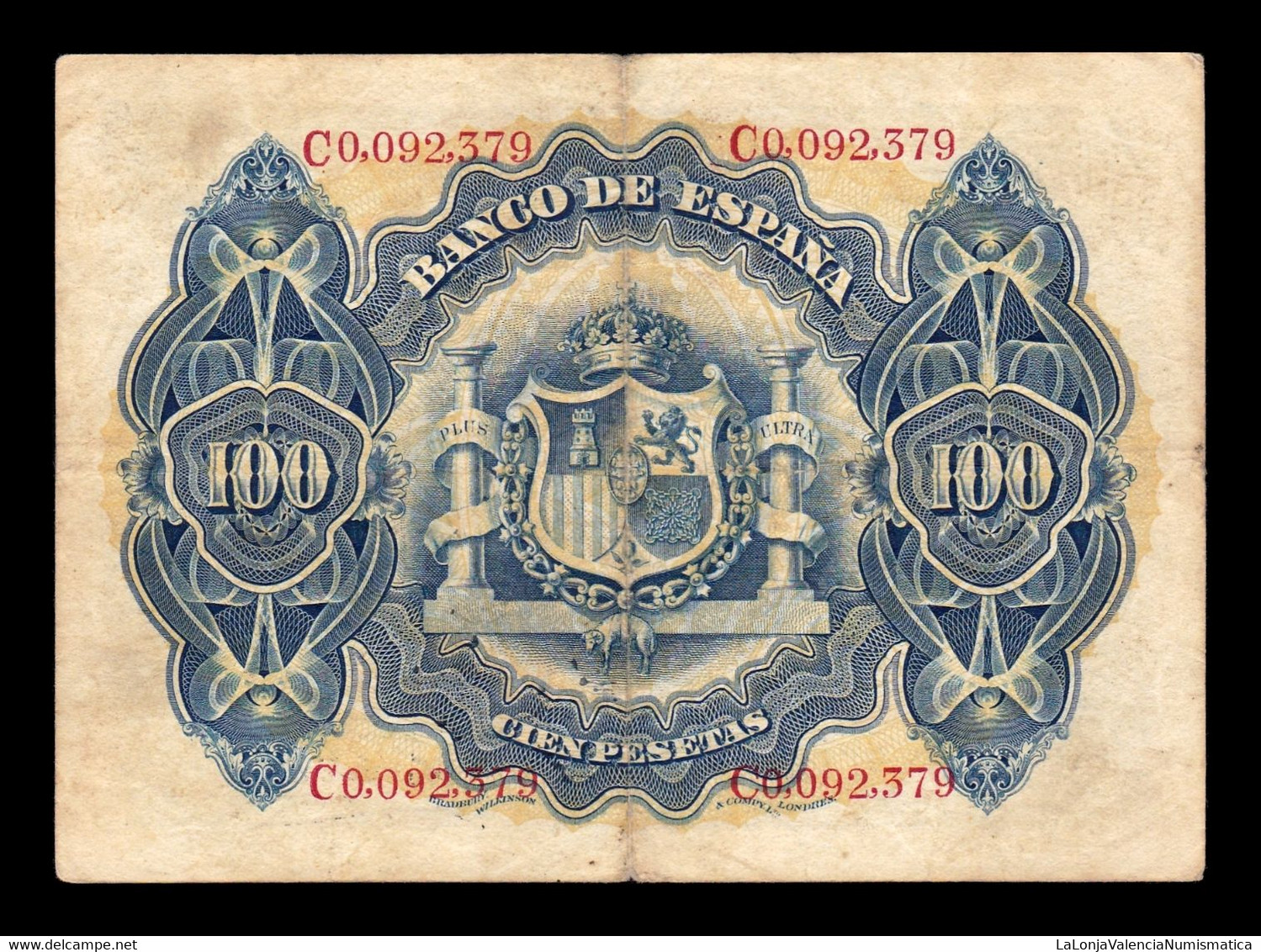 España Spain 100 Pesetas Alegorias 1906 Pick 59 Serie C MBC VF - 100 Pesetas