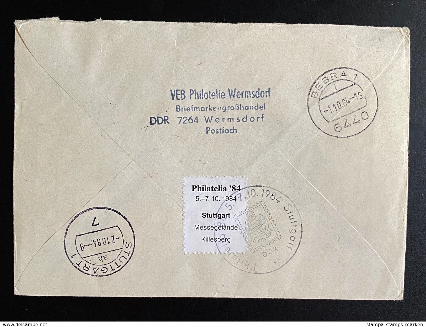 DDR  1984 Ganzsache Umschlag Michel U 1 - Eil-R-Brief Gestempelt (Ersttag) Wermsdorf  - Burgen Der DDR - Enveloppes - Oblitérées