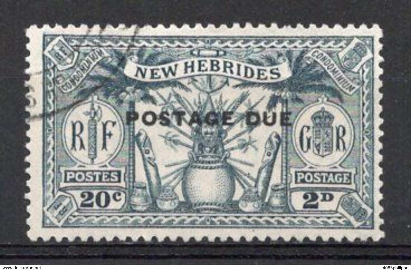 Nouvelles HEBRIDES Timbre Taxe N°7 Oblitéré TB Cote 7,50€ - Portomarken