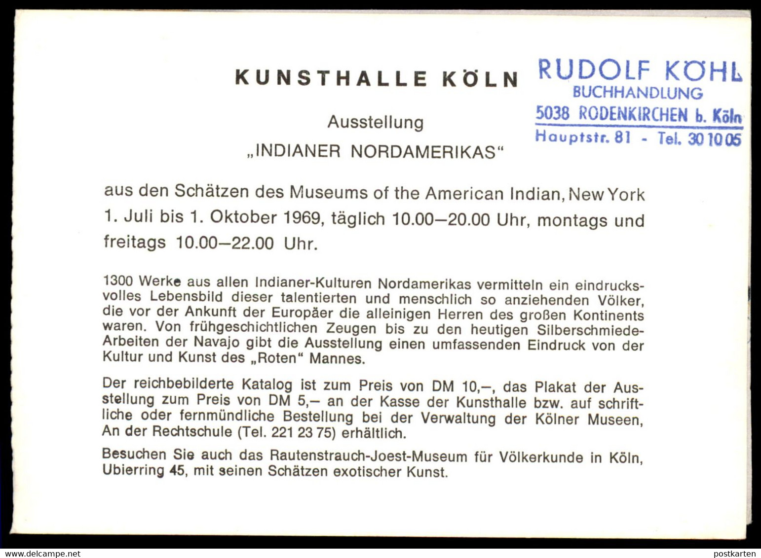 ÄLTERE POSTKARTE INDIANER NORDAMERIKA HIDATSA SIOUX KRIEGER BEIM HUNDETANZ 1832-34 INDIANS INDIOS KÖLN 1969 Postcard AK - Amerika