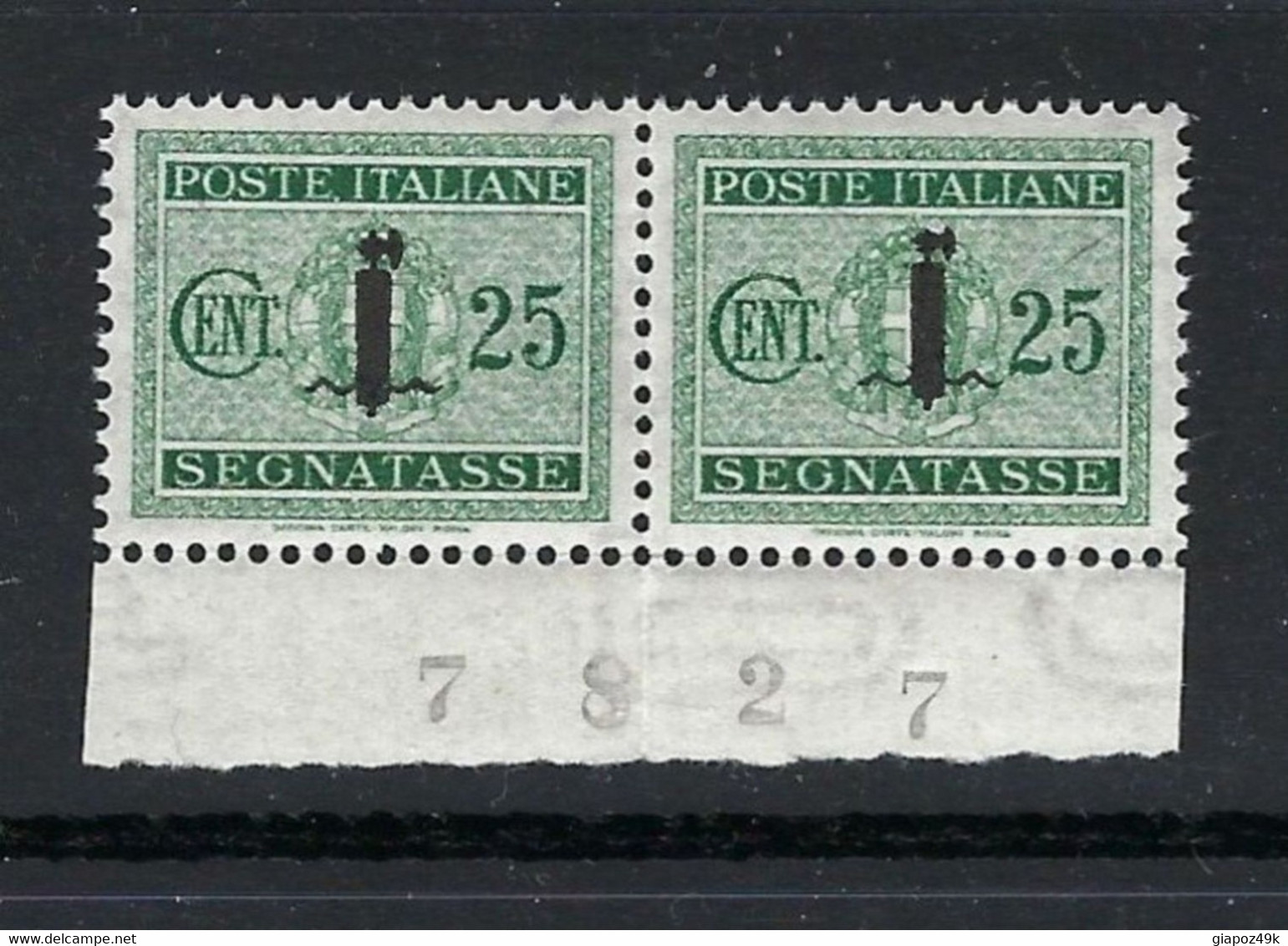 ● ITALIA  R.S.I. 1944  SEGNATASSE  N.° 63 ** COPPIA Con Numero Di Tavola / Foglio 7827  Cat. ? € ️ Lotto N. 1102 ️ - Portomarken