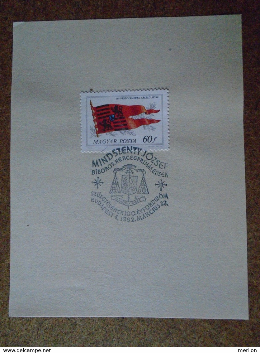 D191056 Hungary  Commemorative Handstamp  -  Mindszenty József Cardinal  1992  - Budapest - Autres & Non Classés