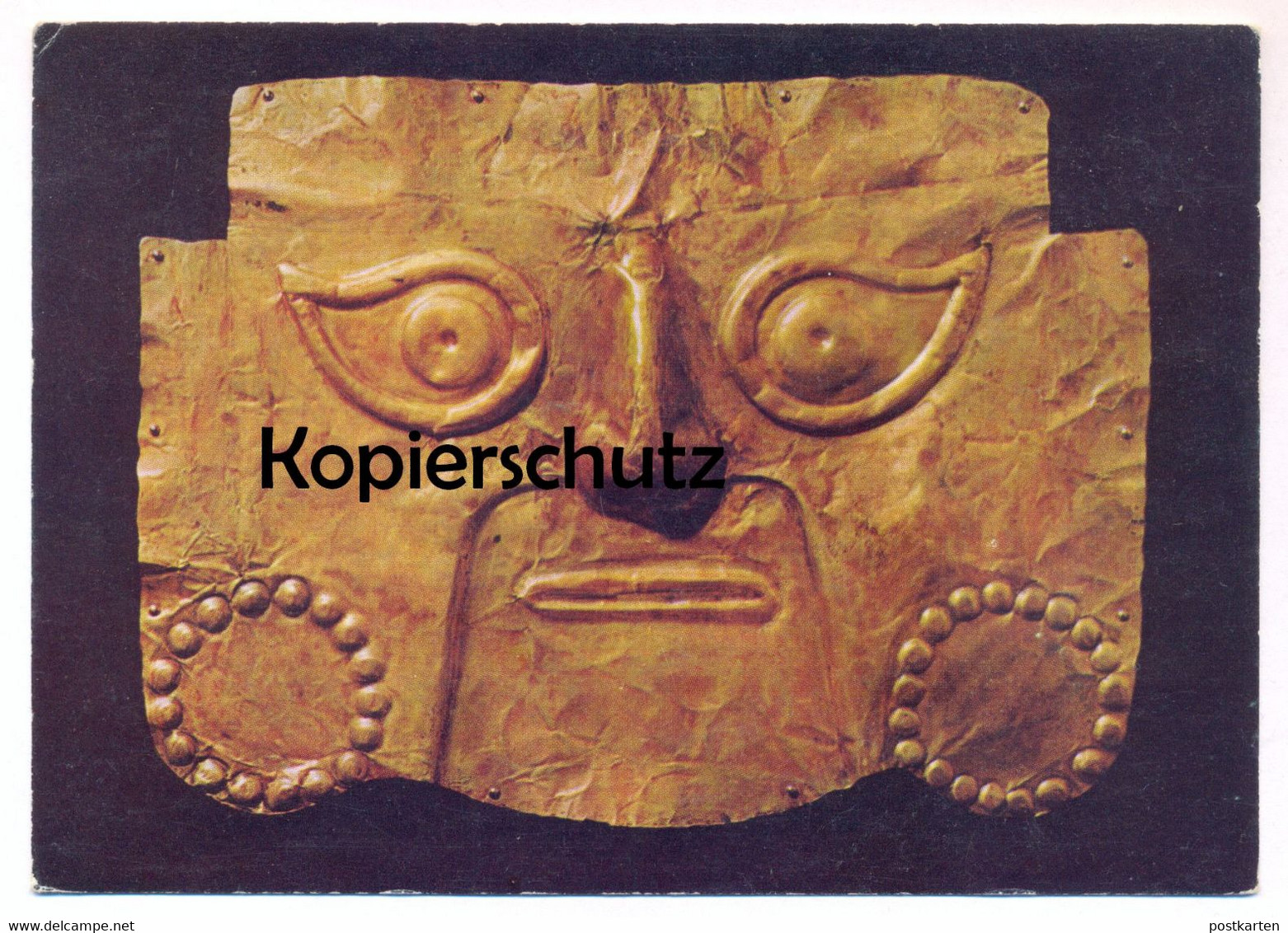 ÄLTERE POSTKARTE CHIMU PERU GOLDENE TOTENMASKE 13. - 15. JAHRHUNDERT MASKE RAUTENSTRAUCH JOEST MUSEUM KÖLN Postcard AK - Amerika