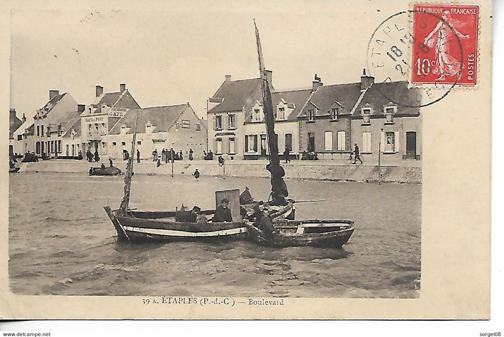 ETAPLES Pas De Calais Boulevard Bateau Pêcheurs 1908 - Etaples