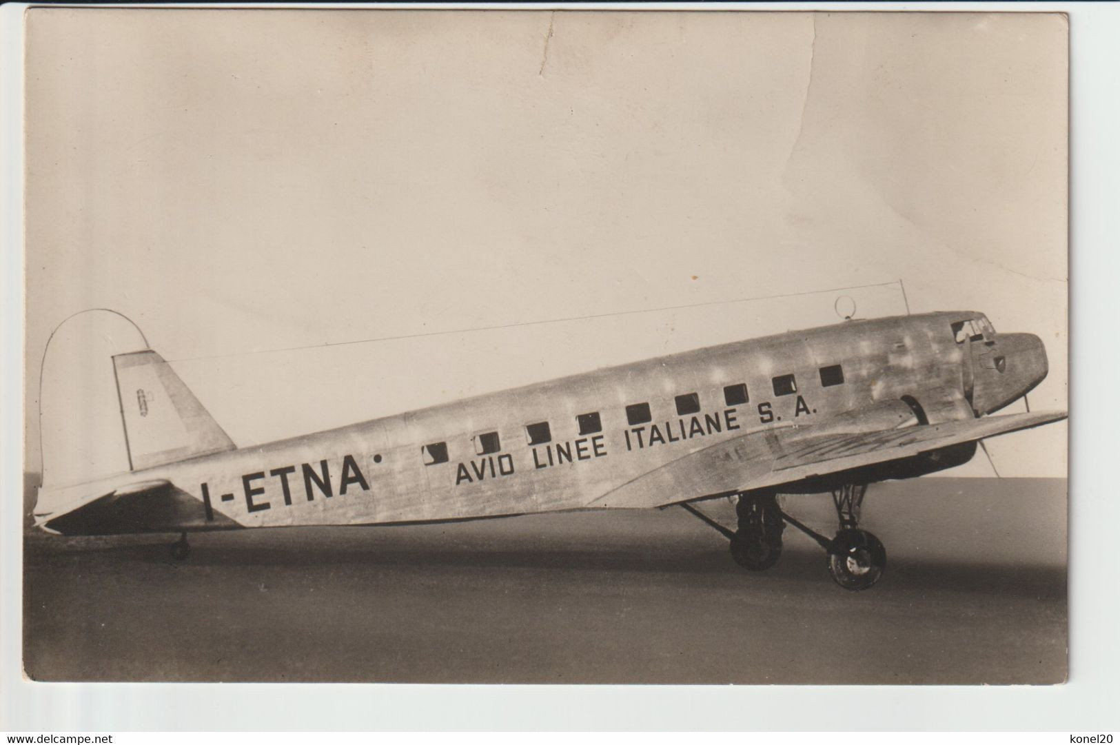 Vintage Rppc ALI Littoria Avio Linee Italiane S.A. Fiat G-18 Aircraft - 1919-1938: Entre Guerres