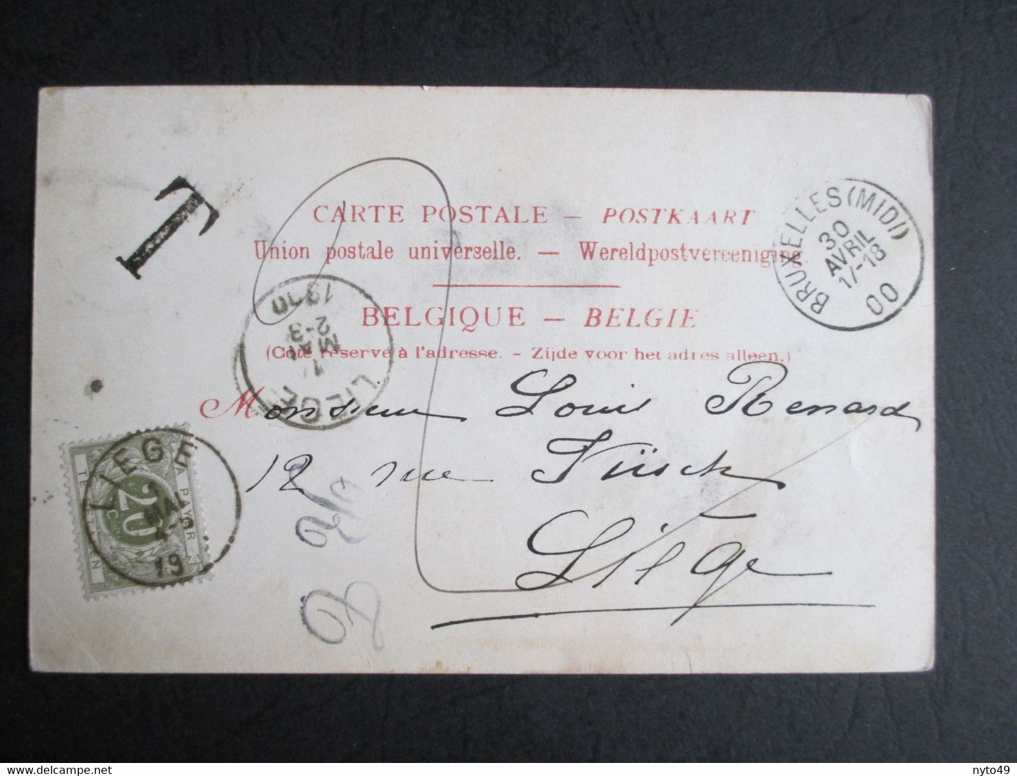 Tx 6 Op PK Verstuurd Uit Bruxelles(Midi) - Stempel Liège - Brieven En Documenten