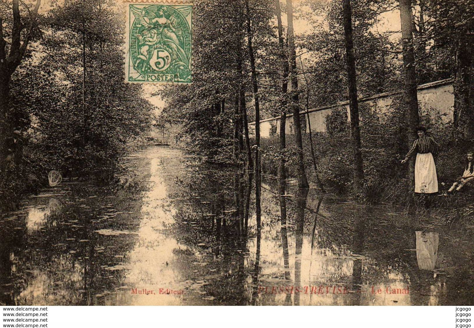 PLESSIS-TRÉVISE.  Le Canal.   Carte écrite En 1907  2 Scans  TBE - Le Plessis Trevise
