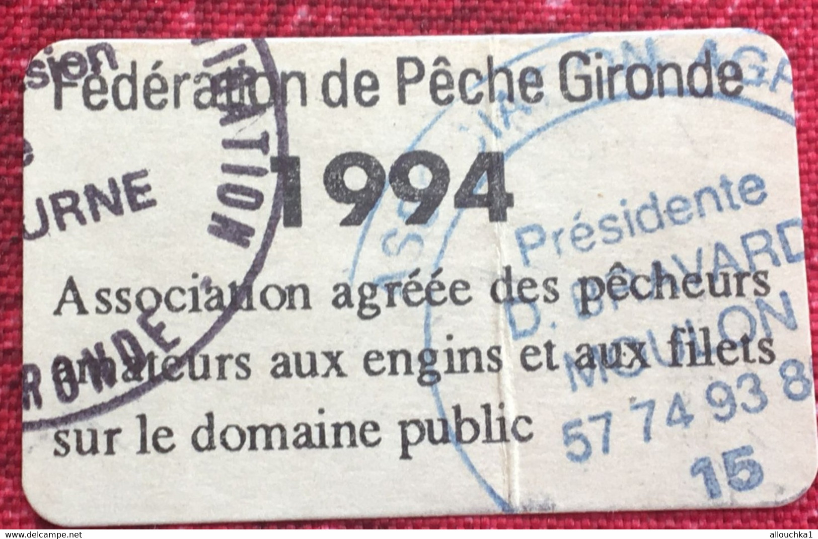 Vignette-☛Fédération De Pêche De Gironde 33 Pêcheurs Amateurs-☛Erinnophilie,Stamp,Timbre,Sticker-Aufkleber-Bollo-Viñeta - Sports