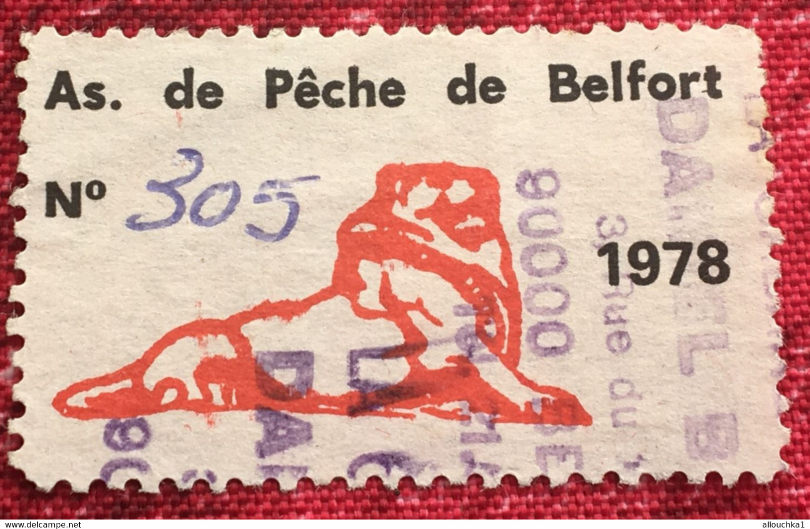 Vignette-☛Association De Pêche De Belfort 90 Pêcheurs Amateurs-☛Erinnophilie,Stamp,Timbre,Sticker-Aufkleber-Bollo-Viñeta - Sports