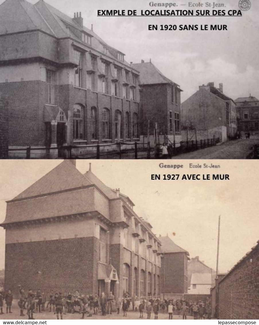 INEDIT GENAPPE - ECOLE SAINT JEAN RÉQUISITIONNEE PAR LES ALLEMANDS - UNE SENTINELLE DE GARDE ET SOLDAT ALLEMAND MAI 1940 - Genappe