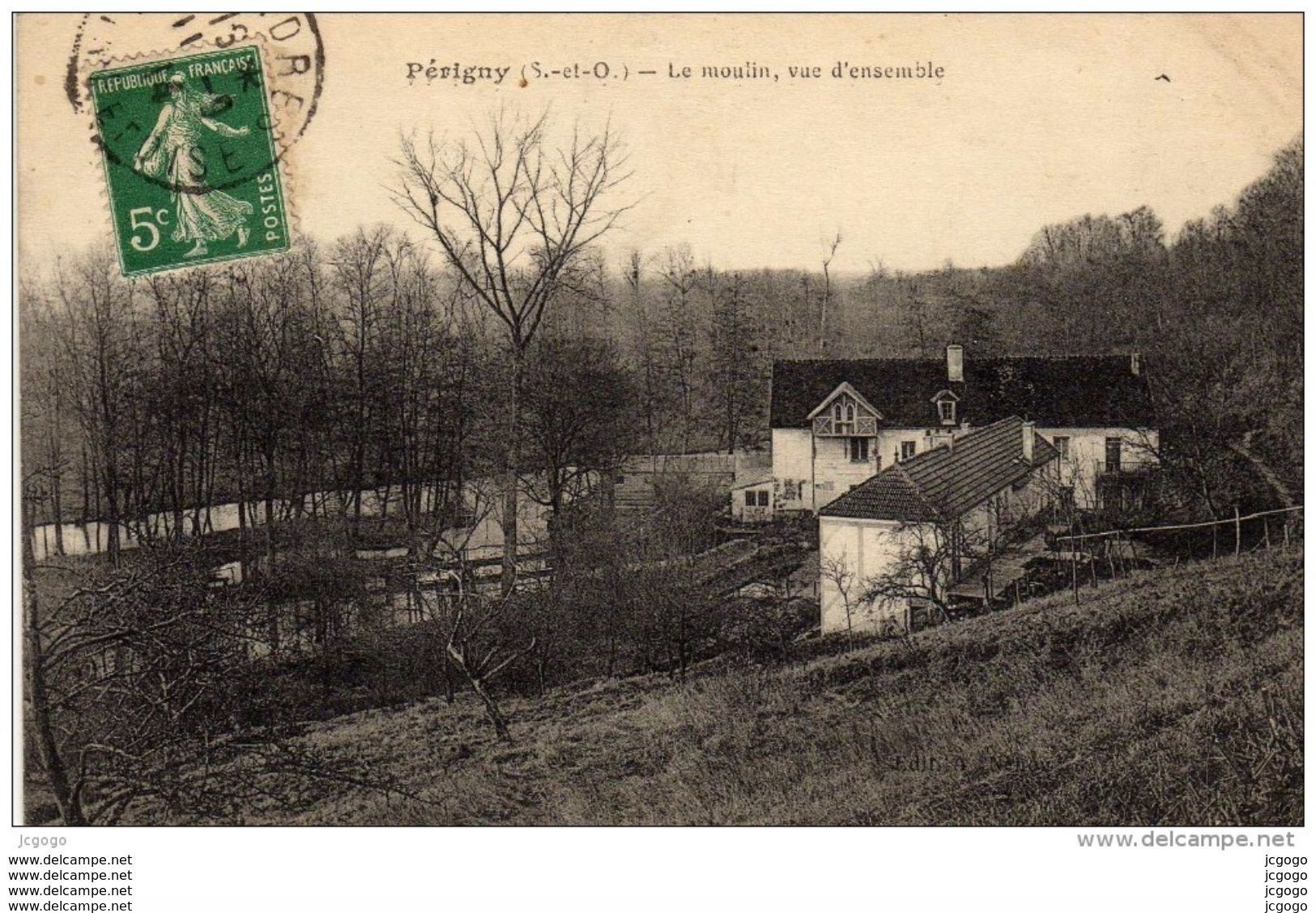PERIGNY.  Le Moulin, Vue D'ensemble    Carte écrite En 1914    2 Scans  TBE - Perigny