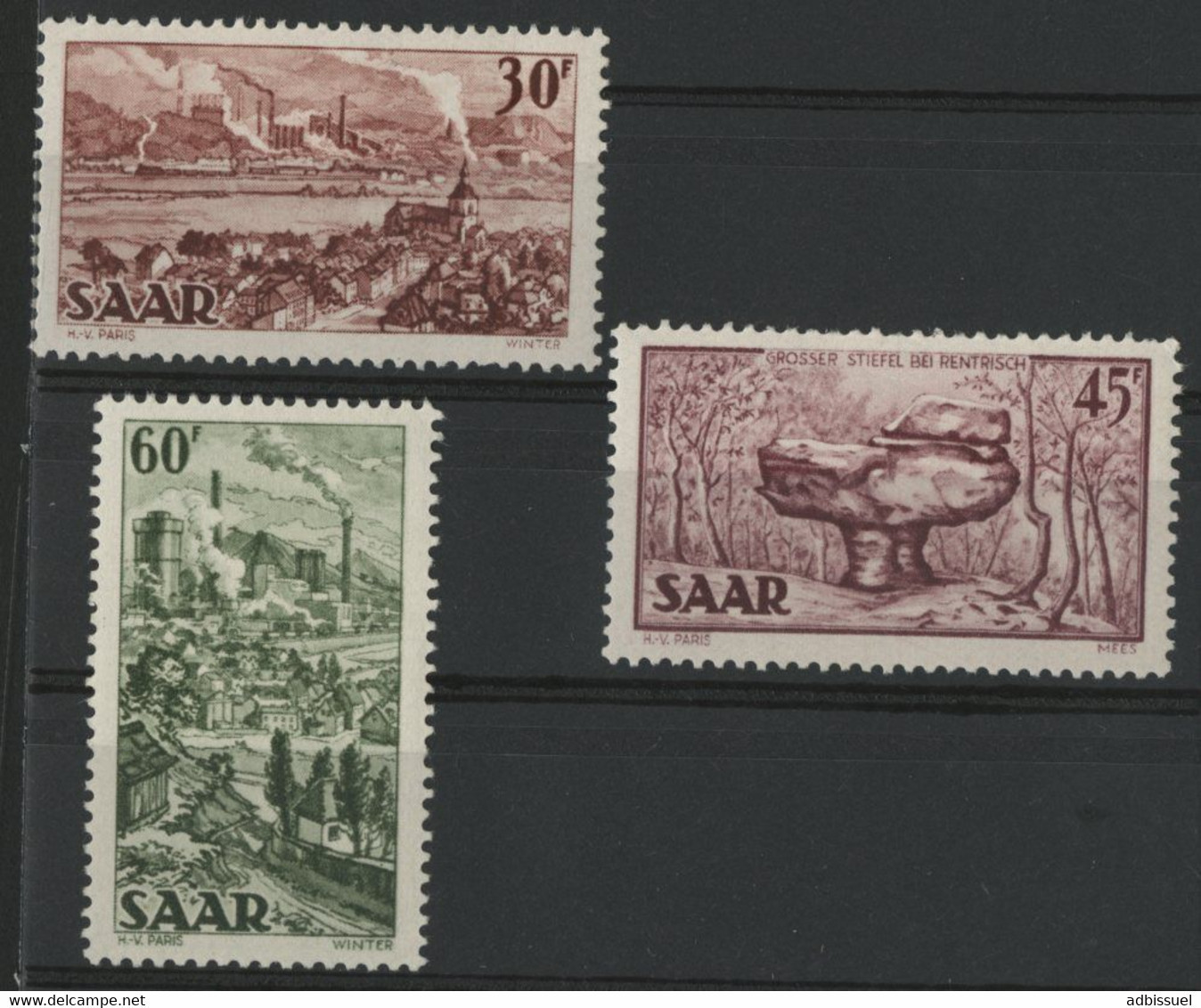 SARRE SAAR N° 288 + 289 + 290 COTE 38.3 € Neufs ** (MNH). TB - Ongebruikt