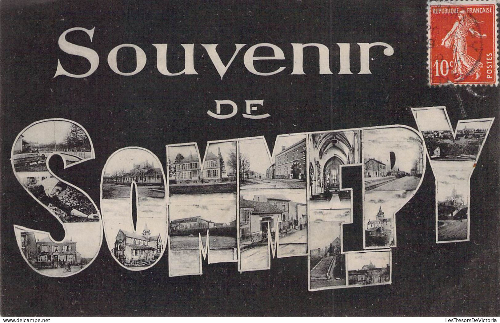 CPA SOUVENIRS DE - SOMMEPY 1909 - Greetings From...