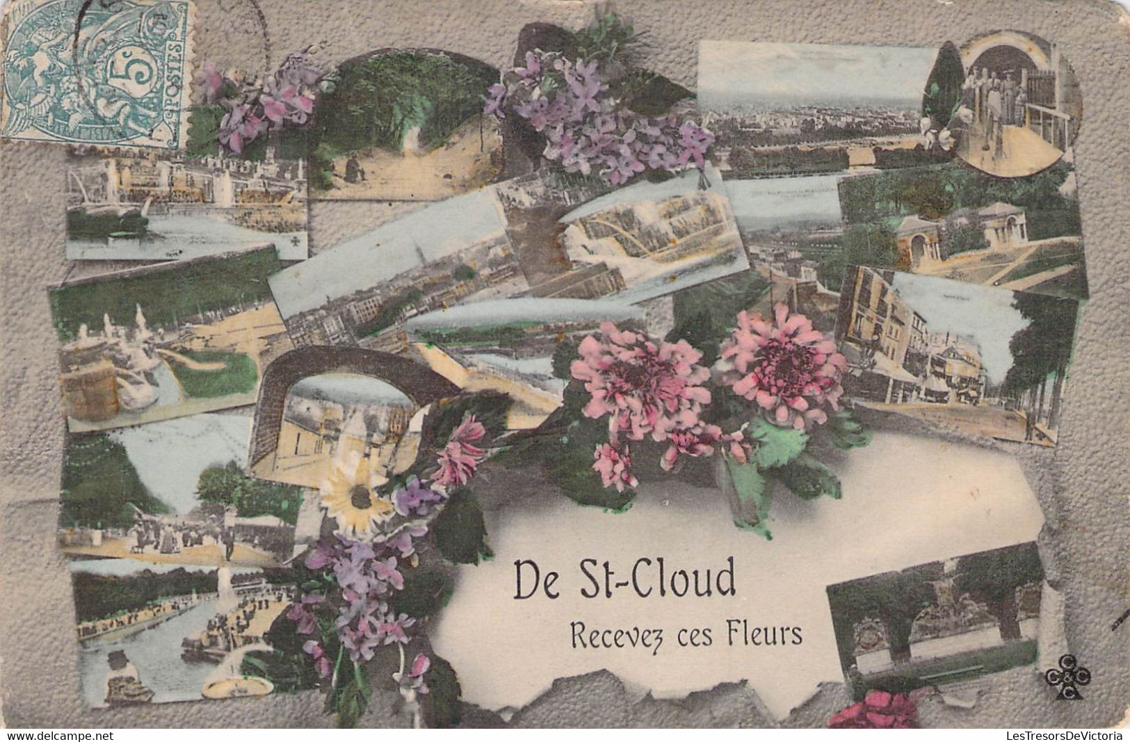 CPA SOUVENIR DE - St CLOUD - Fleurs - Greetings From...