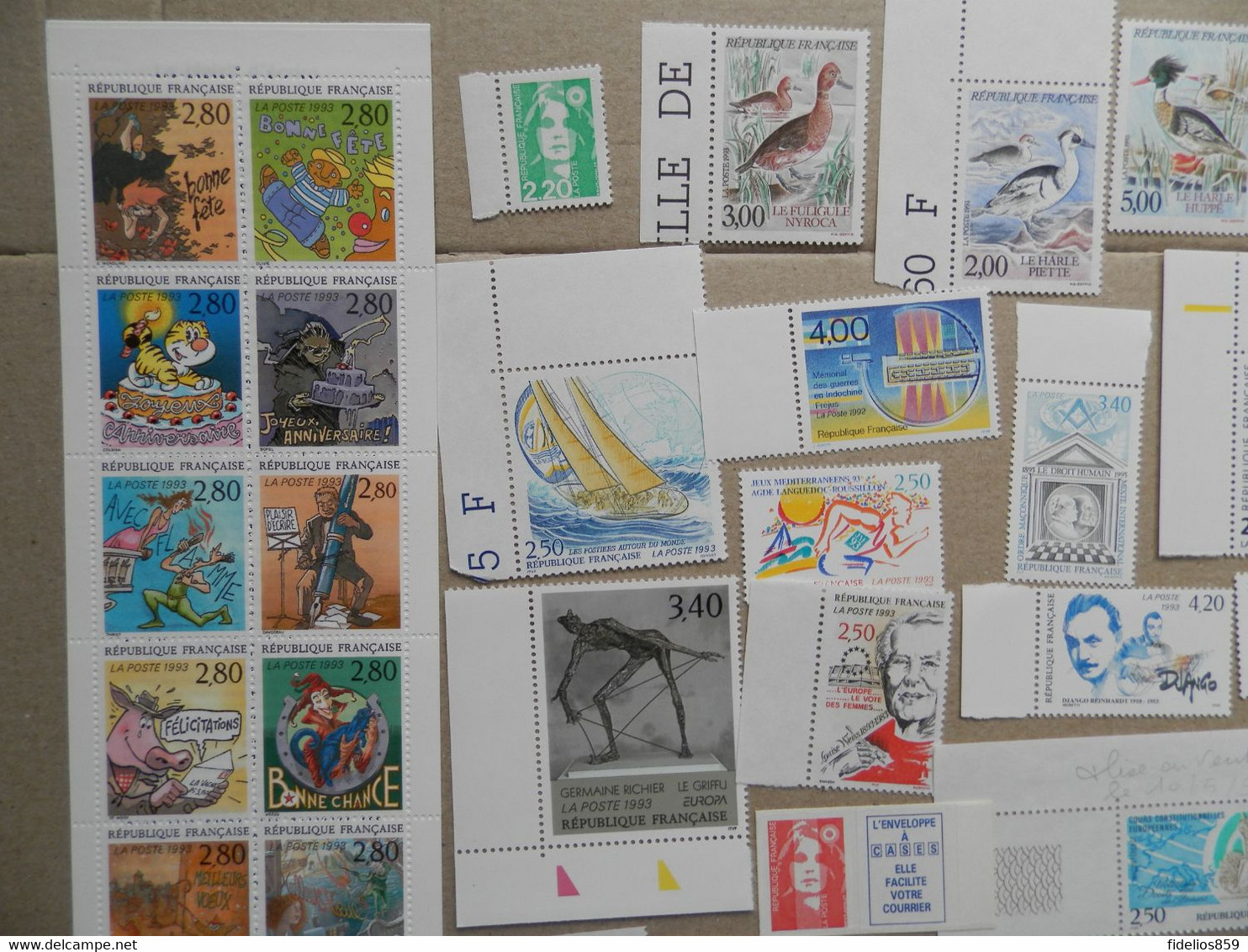 FRANCE ANNEE COMPLETE 1993 SOIT 68 TIMBRES NEUFS SANS CHARNIERE NI TRACE LUXE - 1990-1999