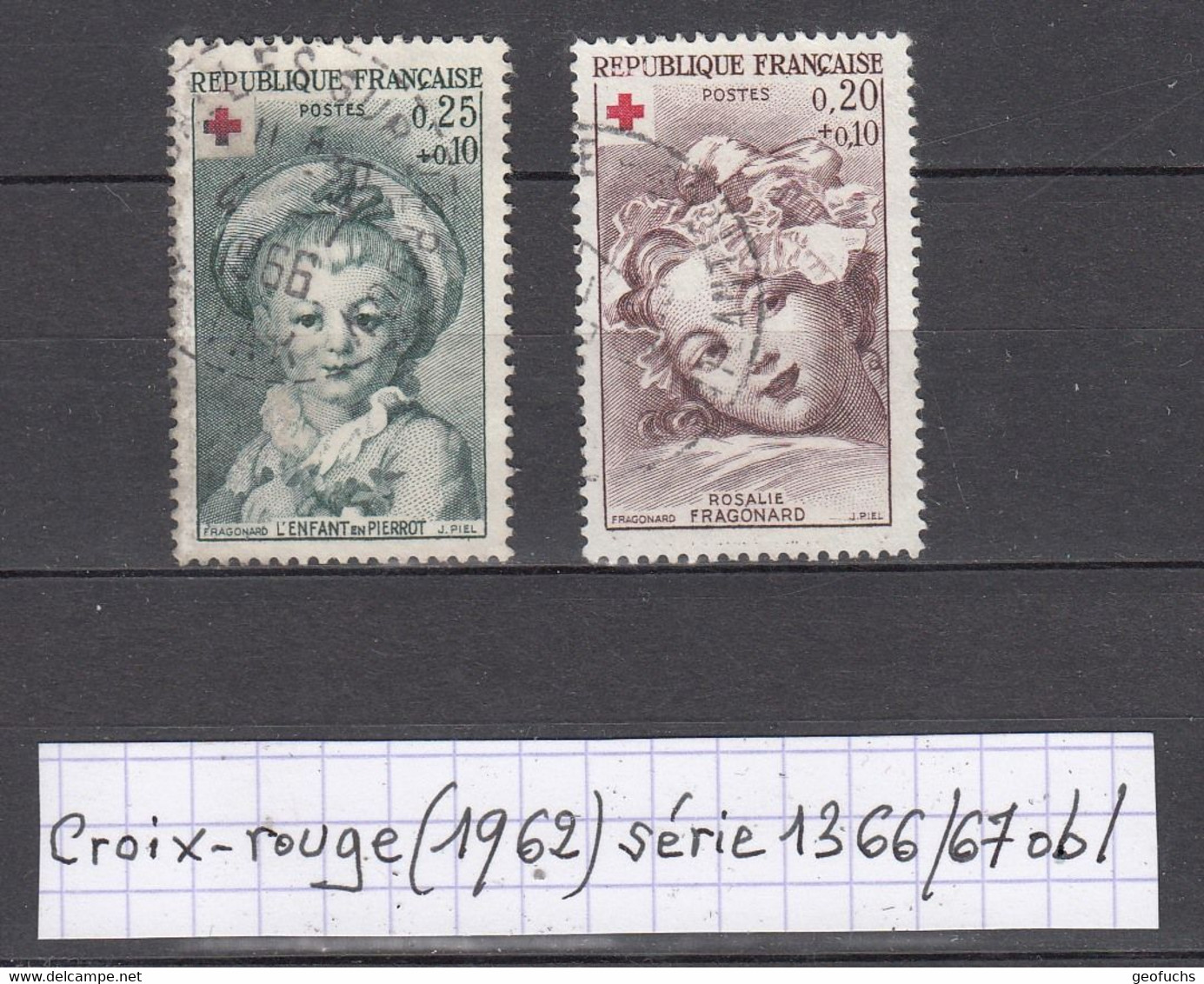 France Croix-rouge (1962) Y/T Série  N° 1366/1367 Oblitérés - Used Stamps