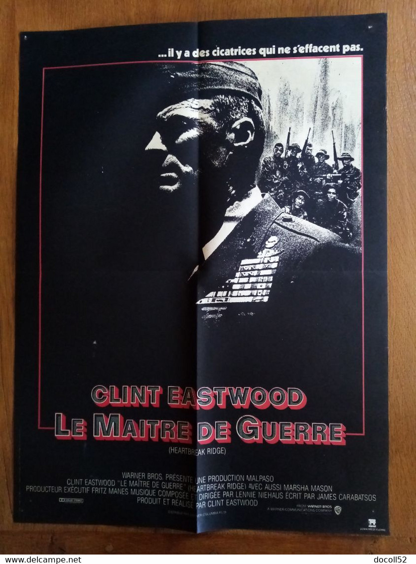 AFFICHE CINEMA ORIGINALE FILM LE MAITRE DE GUERRE 1986 CLINT EASTWOOD MARSHA MASON 52.2CMX38.6CM DE CLINT EASTWOOD - Affiches & Posters