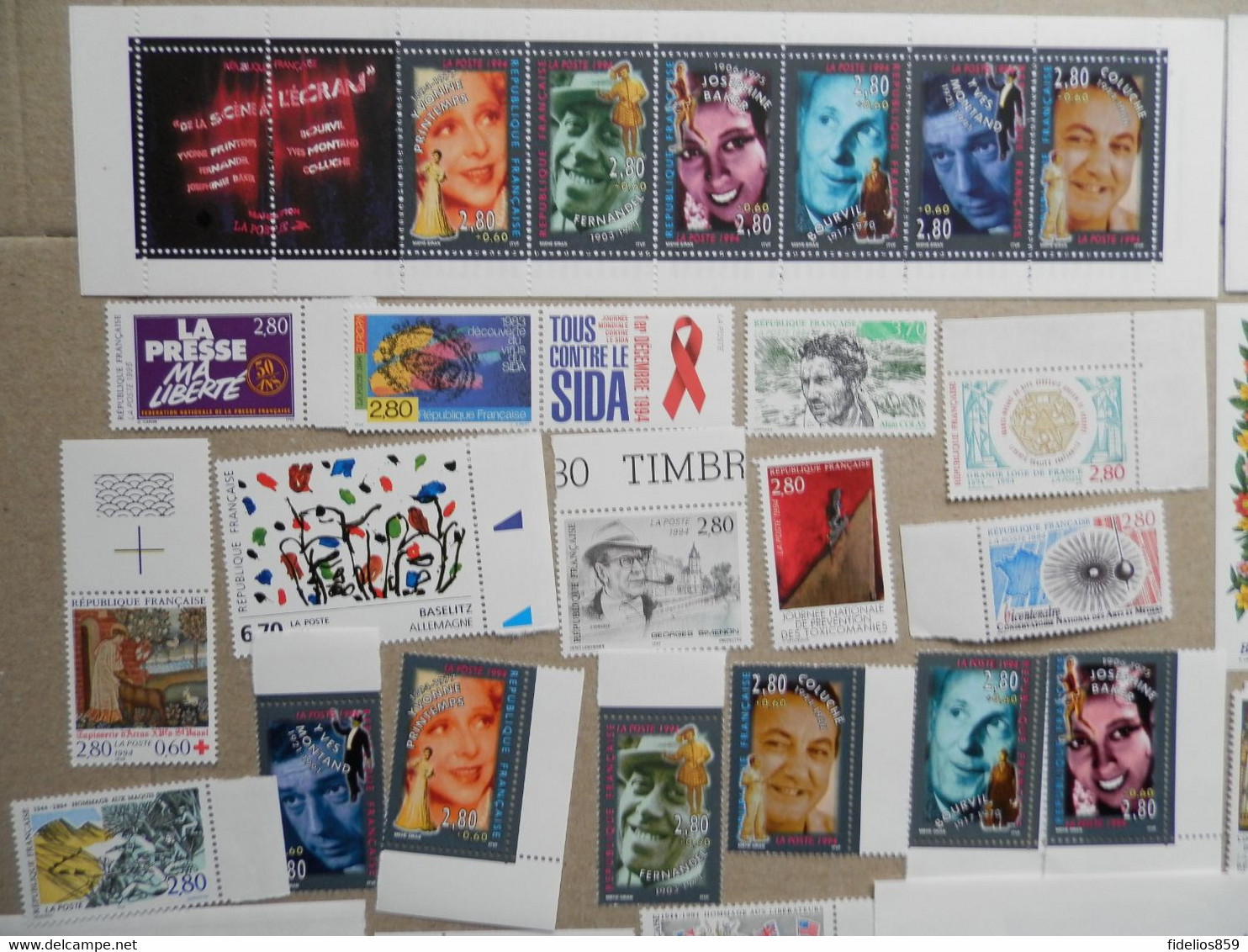 FRANCE ANNEE COMPLETE 1994 (sauf 2873) SOIT 66 TIMBRES NEUFS SANS CHARNIERE NI TRACE LUXE - 1990-1999