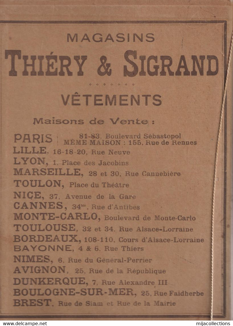 CALENDRIER 1914-4 Faces Sur Carton:couverture Très Belle-12 Mois-poche Pour Papier-adresses Des Magasins THIERY &SIGRAND - Grand Format : 1901-20