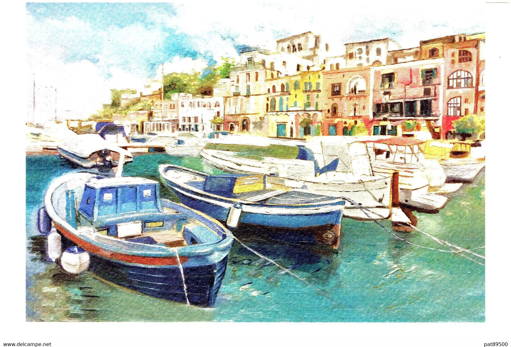 AQUARELLE / ITALIE - Ile De PROCIDA (Golfe De Naples)- Campanie  CPA GAUFFREE écrite 2022  / GF = 17x12/ TTBE - Aquarelles