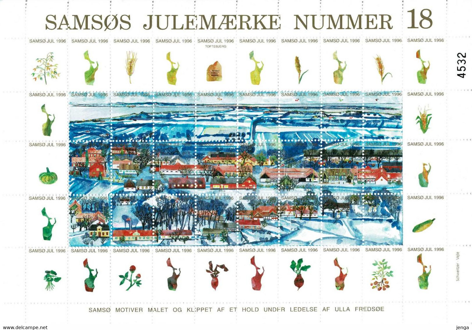 Denmark 1996;  Local Christmas Seals Samsø.  Motives From Samsø.  MNH(**), Not Folded. - Full Sheets & Multiples