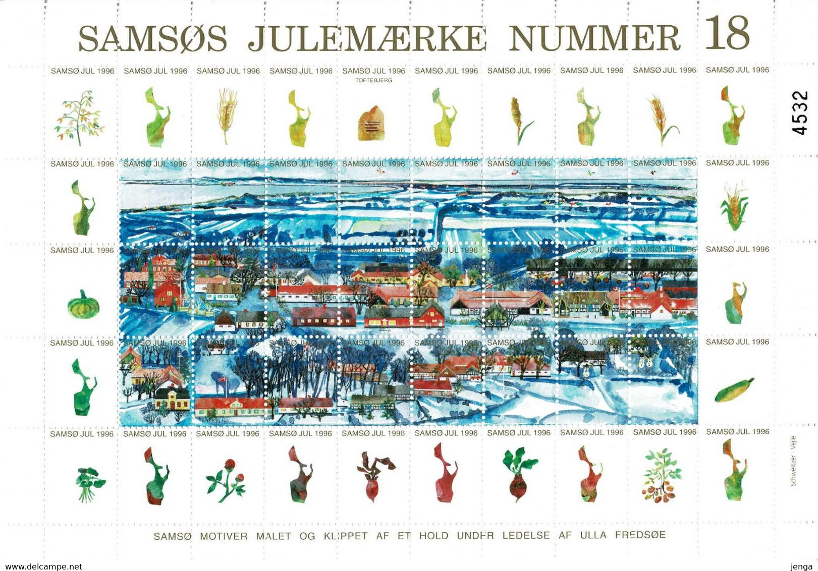 Denmark 1996;  Local Christmas Seals Samsø.  Motives From Samsø.  MNH(**), Not Folded. - Feuilles Complètes Et Multiples