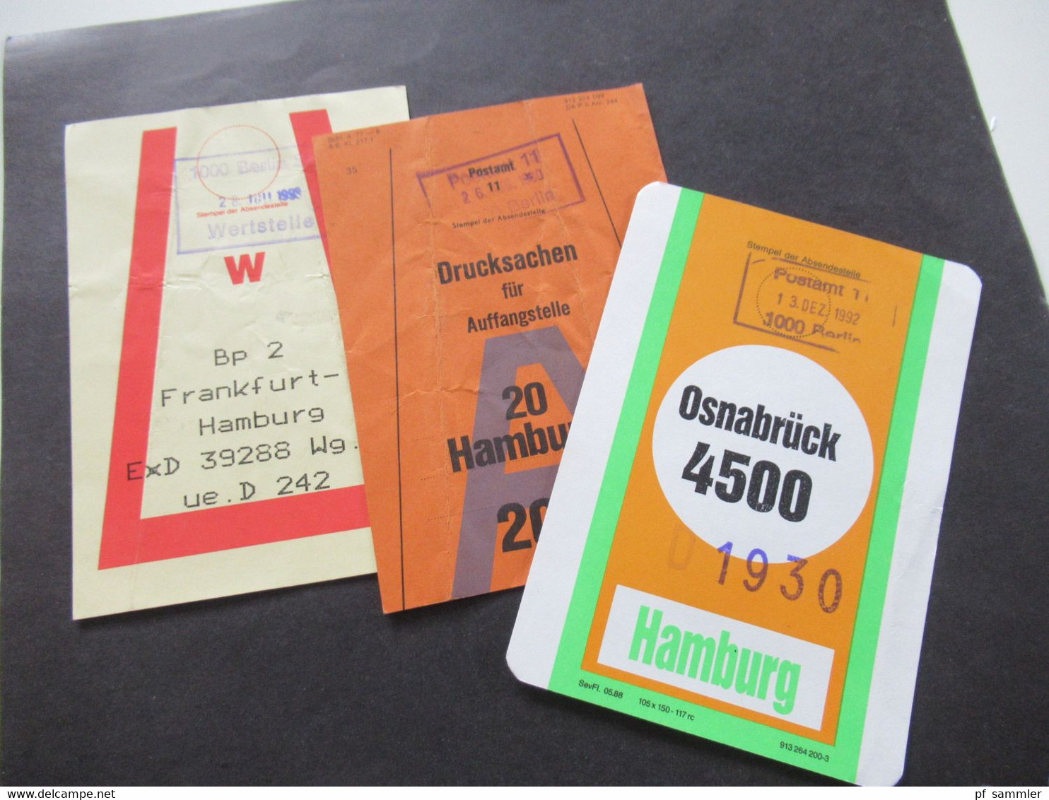 Berlin 1980/90er Jahre Bahnpost ?! Drucksachen Für Auffangstelle / Hamburg 3, Osnabrück 4500 Und FFM-HH - Cartas & Documentos