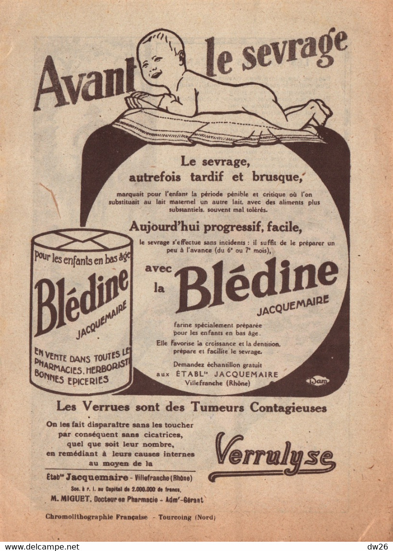 Publicité Blédine Jacquemaire - Fable De La Fontaine Illustrée: Les Voleurs Et L'âne - Reclame
