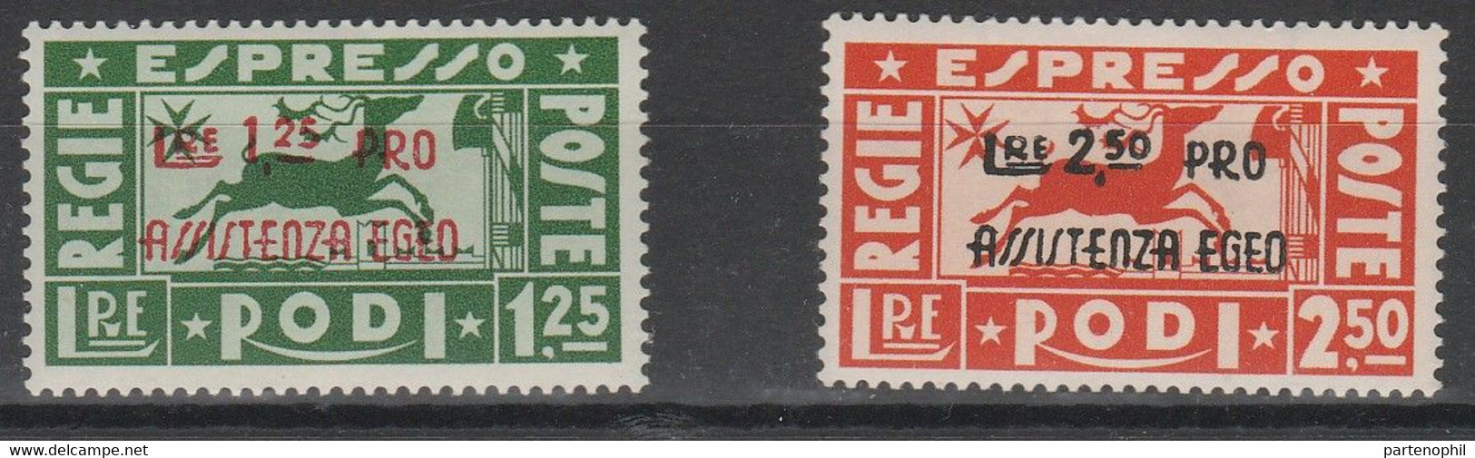 289 Occupazione Tedesca Dell'Egeo  1943 - Pro Sinistri Di Guerra N. Es. 3/4. Cat. € 1100,00. SPL. MNH - Egée (Occ. Allemande)