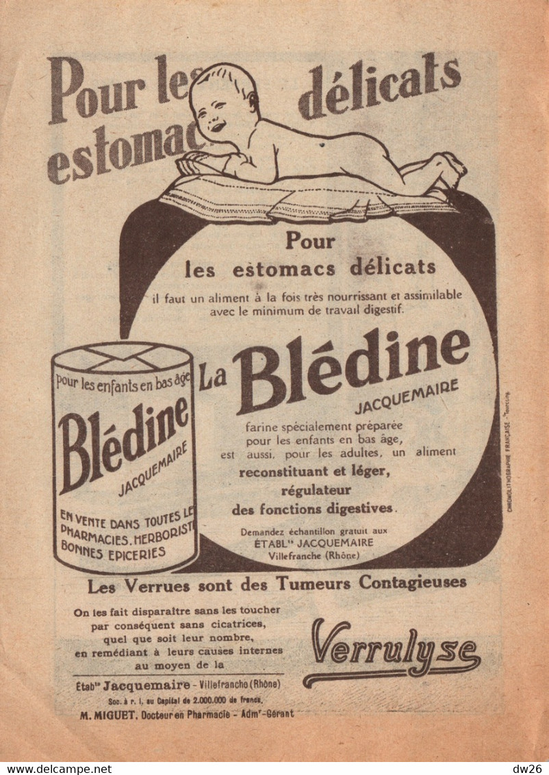 Publicité Blédine Jacquemaire - Fable De La Fontaine Illustrée: Le Serpent Et La Lime - Reclame