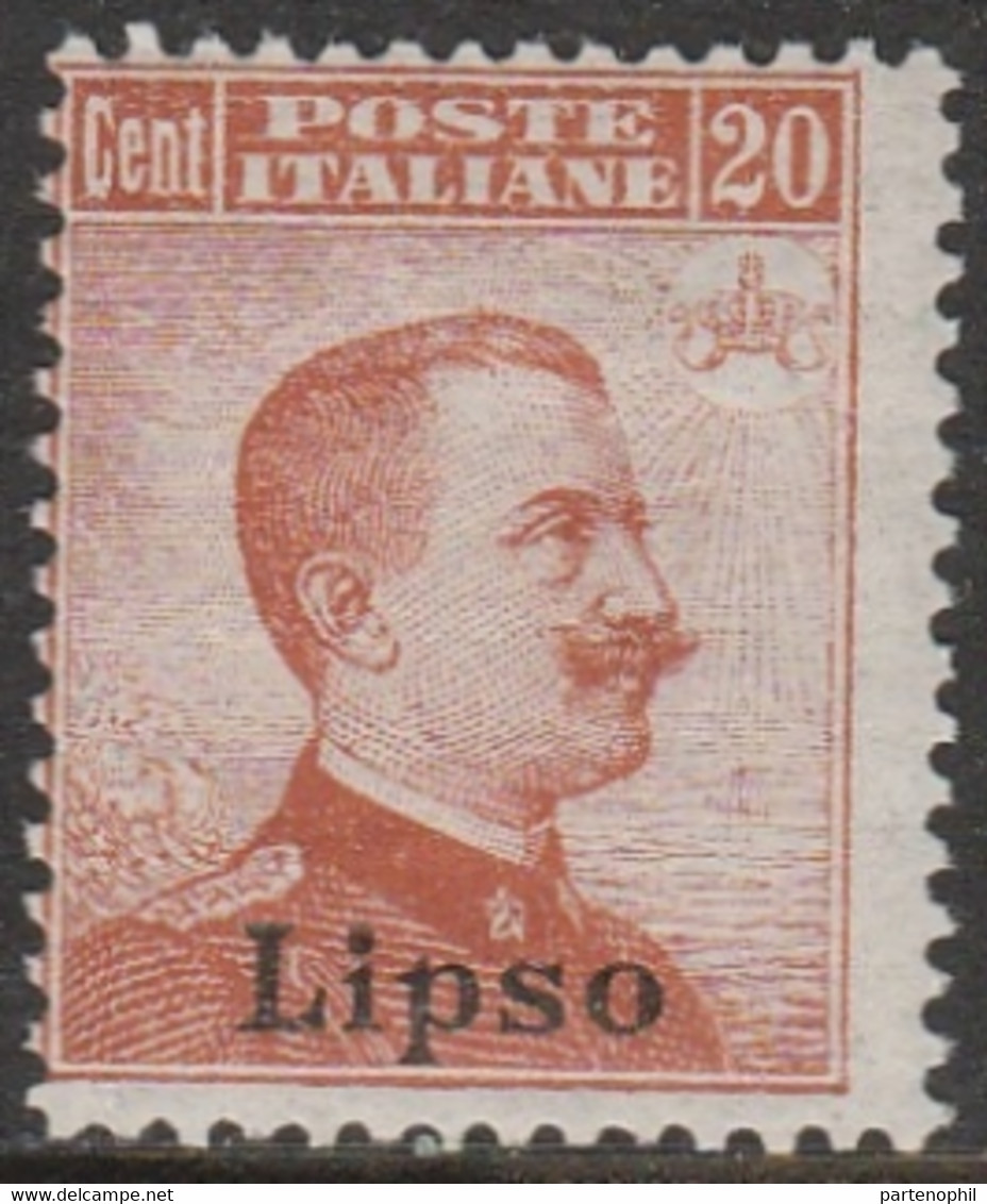 291 Lipso  1921-22- Soprastampato “Lipso” N. 9. Cat. € 400,00. SPL MNH - Egée (Lipso)