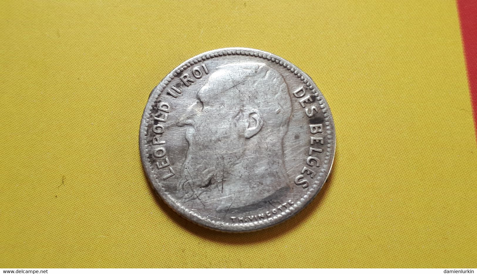 BELGIQUE LEOPOLD II 1 FRANC 1904 AVEC POINT ARGENT/ZILVER/SILBER/SILVER ANCIENNEMENT MONTEE EN PENDENTIF - 1 Franc