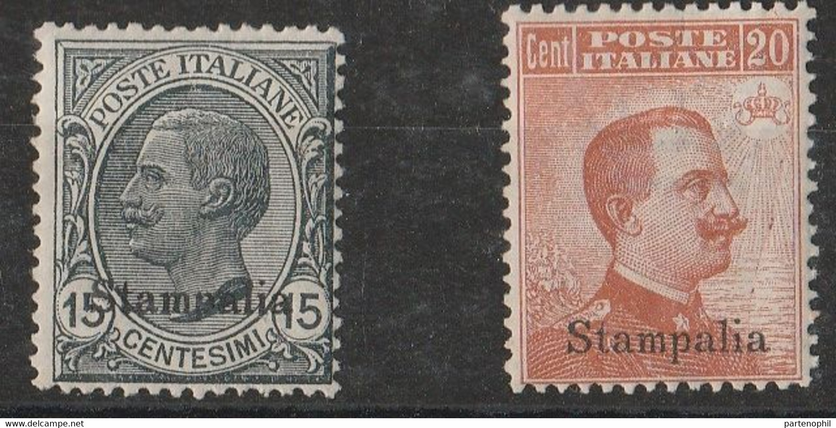 295 Stampalia  1921-22- Soprastampati “Stampalia” N. 10/11. Cat. € 325,00. SPLMNH - Egée (Stampalia)